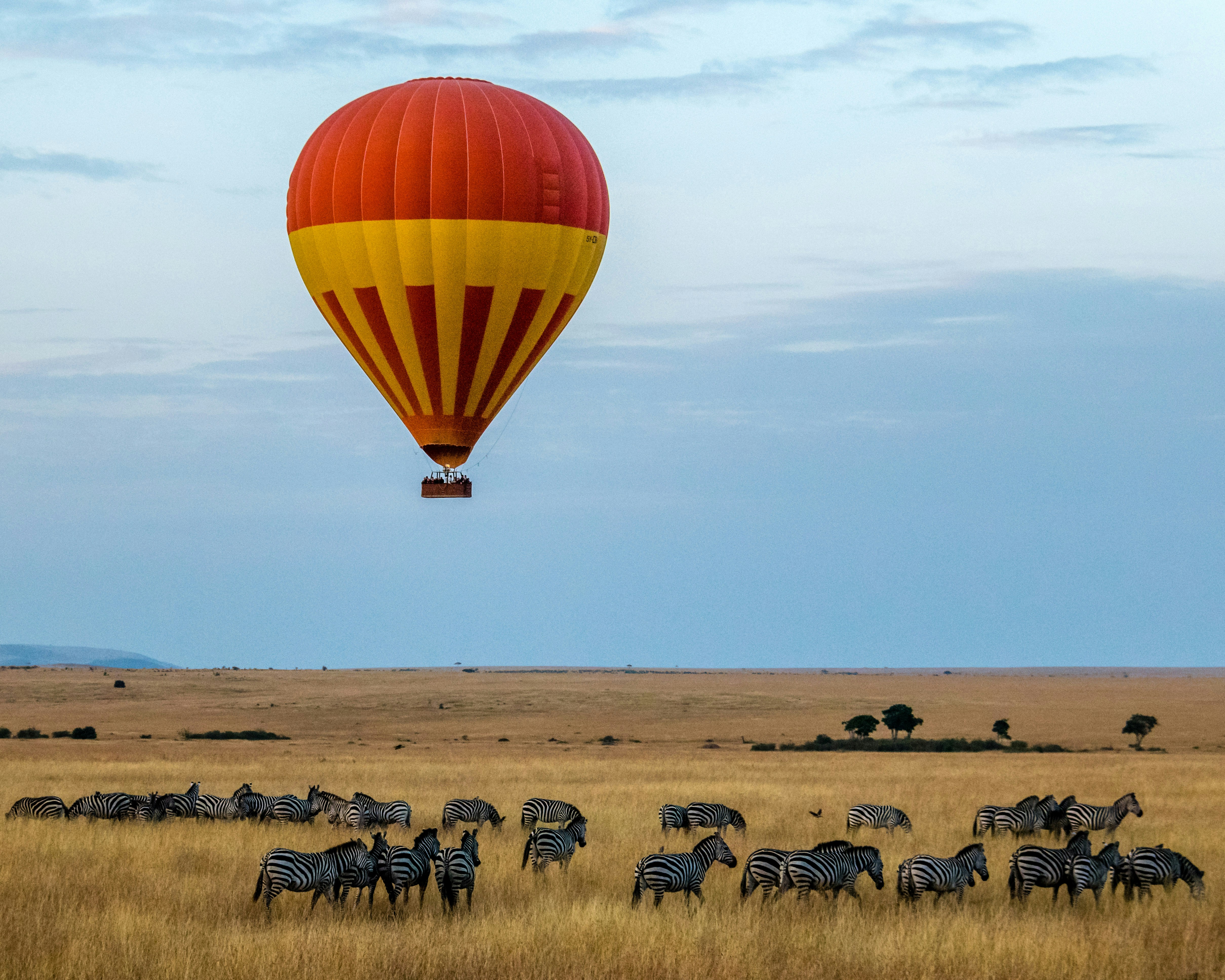 Luxury tented safari camp at sunset in the Masai Mara
